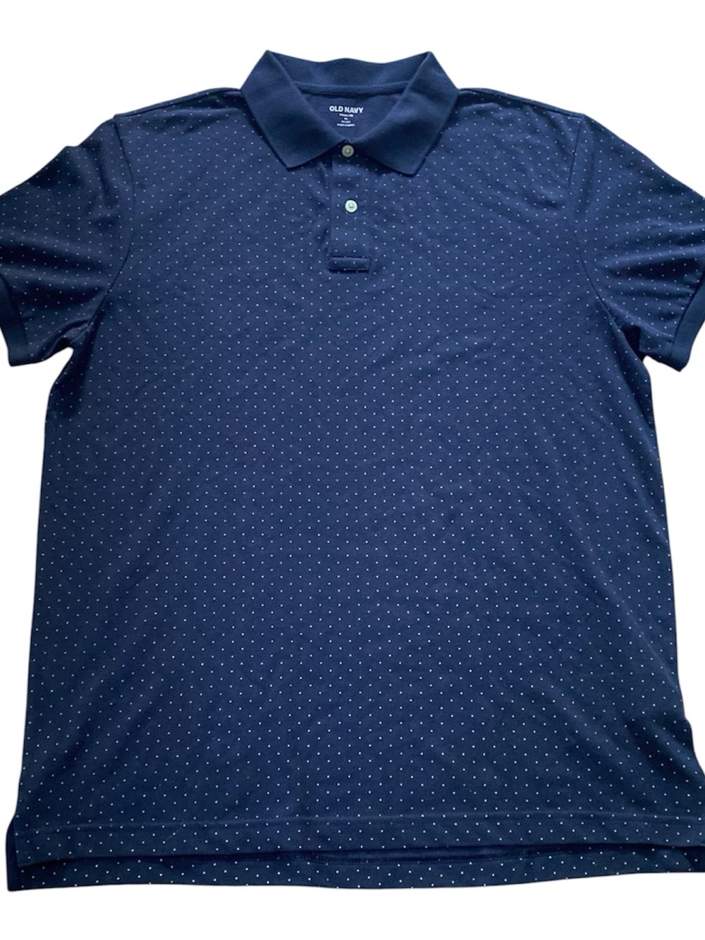 Old Navy Men’s Polo Shirt XL Navy Henley Short Sleeve Swiss Dot Classic Fit